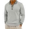 Men's Casual Striped Print Button-Up Long-Sleeve Tops