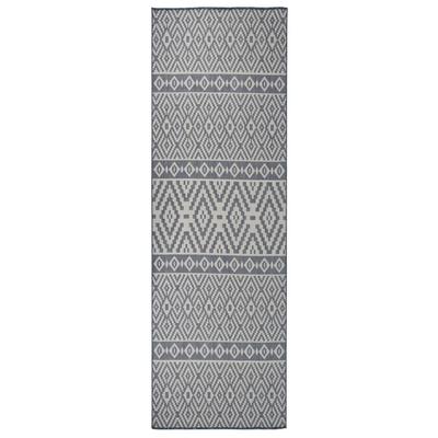 Vidaxl Dywan Zewnętrzny O Płaskim Splocie, 80X250 Cm, Niebieskie Pasy