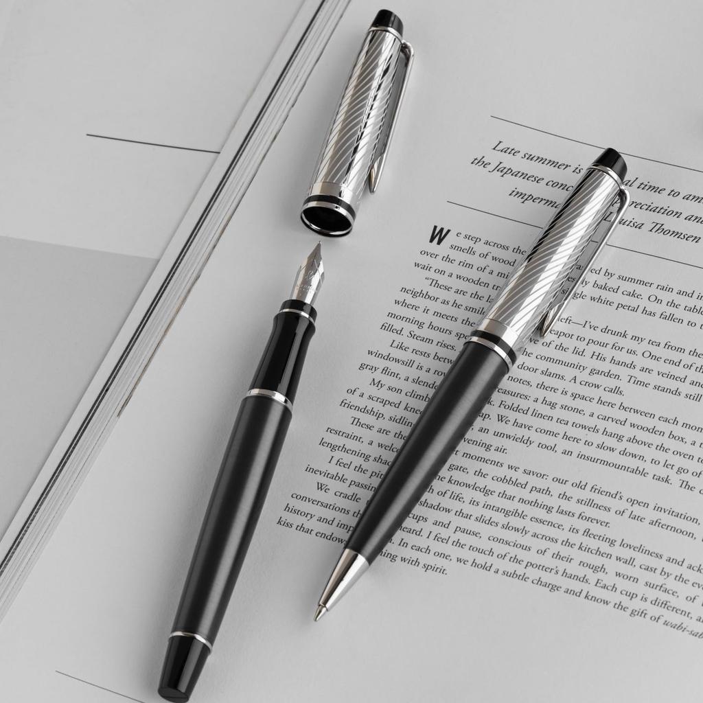 Waterman Expert Deluxe Stone Gray CT Ballpoint Pen, Fine Nib, Oil-Based, Gift Boxed, Officially Imported, Product Number 2187508