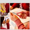 8 Inch Colored Plastic Elastic Scissors Paper Cuttings Scissors Safety Ring Scissors U Shaped Automatic Rebound Scissors