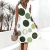 Plus Size V Neck Sleeveless Dress Forest Valley Waterfall Natural Print For Outdoor Hiking Adventure