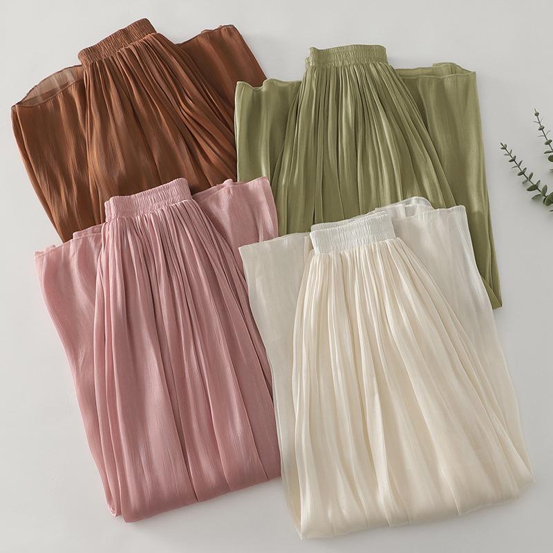 Pantalon-jupe large rétro chatoyant et coloré pour femmes