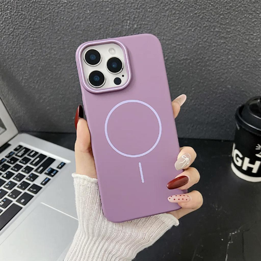 Magnetic Suction Soft PC Case Soft Edge Frosted Air Bag Anti-fall Cooling Personalized Ins All-inclusive Small Fresh Mobile Phone Case