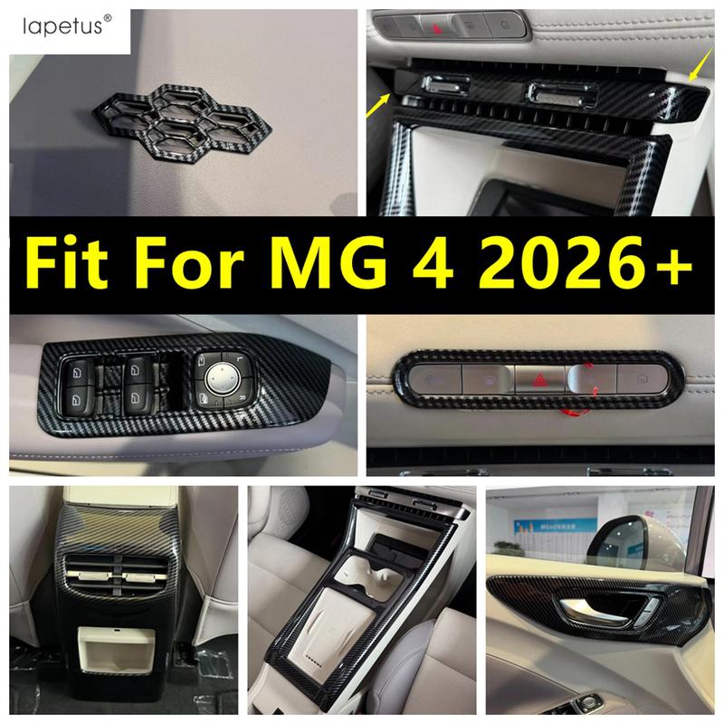 ABS Armaturenbrett Seiten Mitte Lüftung / Fensterheber / Schalthebel Panel Abdeckung Zierleiste für MG 4 2026 2027 Kohlefaser Zubehör