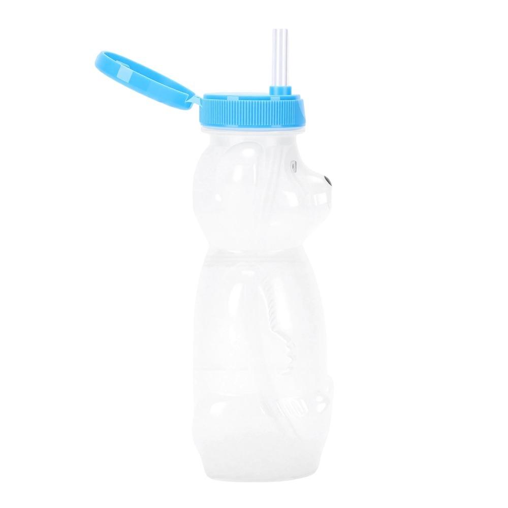3 Pack Bear Straw Cup Flip Top Lid Leakproof Design Bear Drinking Bottle 230ml Capacity Silicone Straw Straw Bottle For Juice