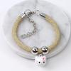 Handmade pet hand-woven lucky cat collar cartoon bell jewelry neck ring hand-woven