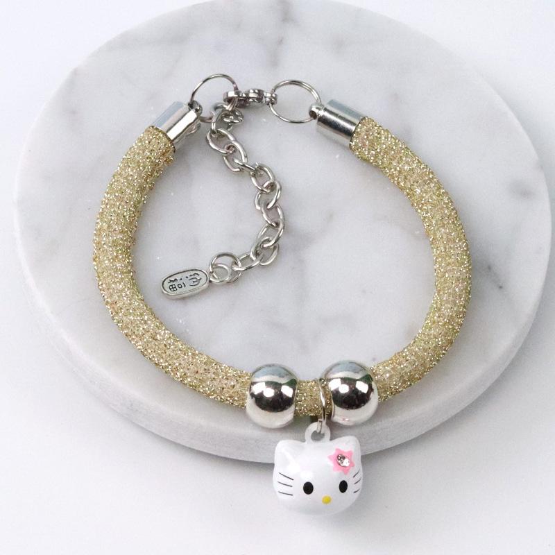 Handmade pet hand-woven lucky cat collar cartoon bell jewelry neck ring hand-woven