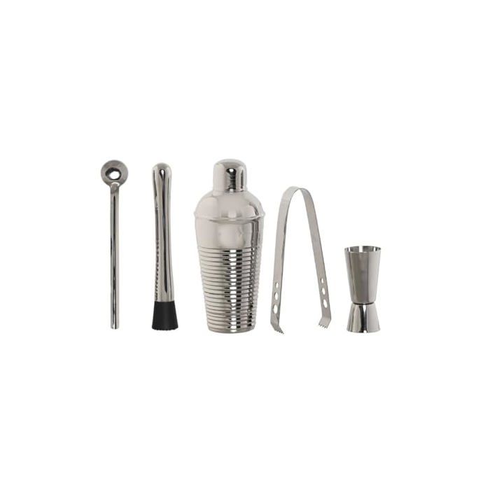 Cocktail Set - Home ESPRIT - Silver - Stainless Steel - 500 Ml - 8x8x21 Cm - Multicolor