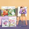 Portable Watercolor Painting Book 4 Sheets Coloring Book with Paint Brush Gouache Book Kids Graffiti Picture Drawing Stationery