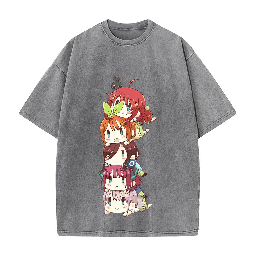The Quintessential Quintuplets Miku Graphic Tshirt Men Women Clothing Short Sleeve Cotton T-shirts Washed Tee Harajuku T Shirt