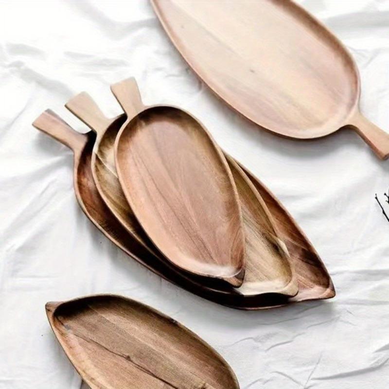 1PC Drink Tray for Serving Food Wooden Tray with Handles Food Serving Trays Coffee Dessert Fruit Snack Breakfast Kitchen Accessories
