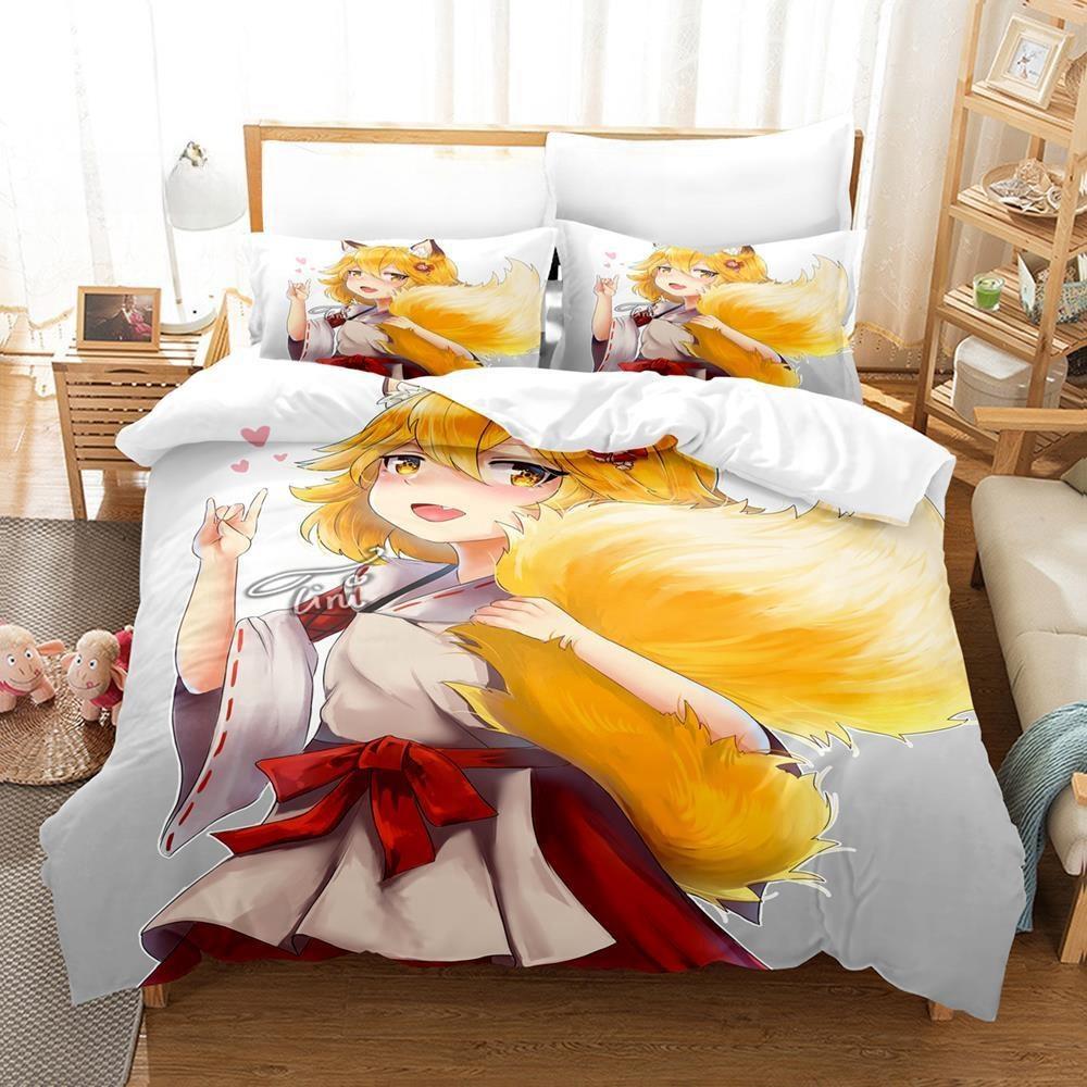 3D Print Anime The Helpful Fox Senko San Bedding Set Single Twin Full Queen King Size Bed Set Adult Kid Bedroom Duvet Cover Sets