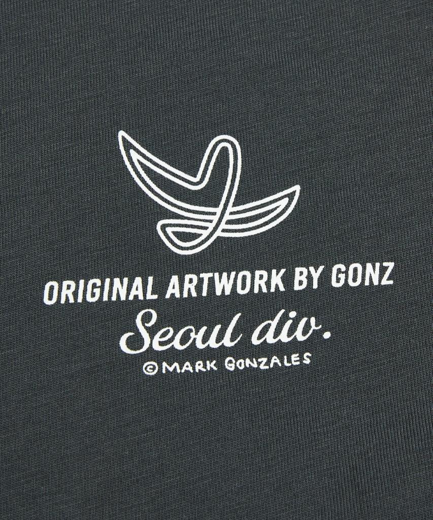 MARK GONZALES New Angel Logo Typography Short Sleeve T-Shirt - Charcoal
