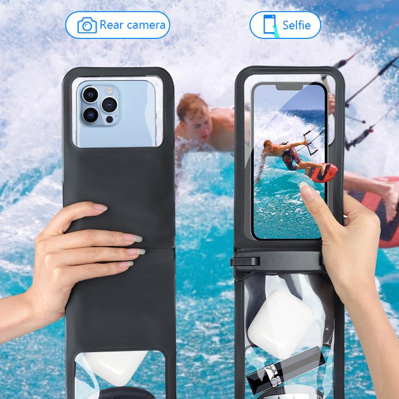 Double Swimming Pouch Mobile Phone Case Cover With Lanyard For Cell Phone Bag Swimming Dry Bag Underwater Case Waterproof Bag