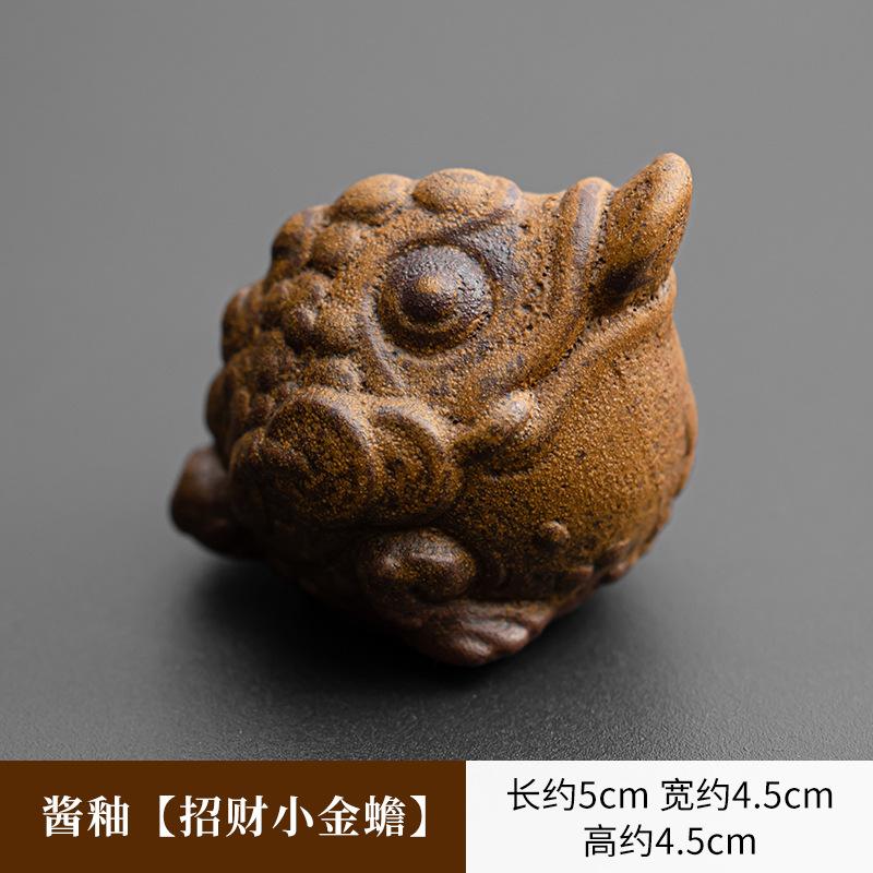 Soße Glasierte Rauhe Keramik Teehaustier Alte Steinmischung Kröte Teefigur Teekannendeckelhalter Teestatue Teezeremonie Zubehör Ornamente