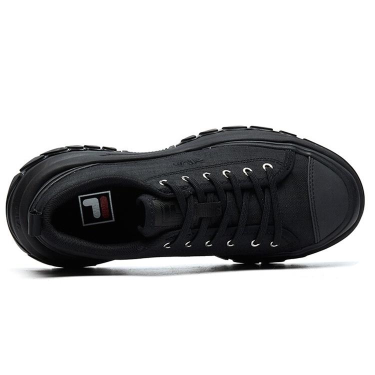 FILA Lava Canvas Sports Slip Resistant, Abrasion Resistant, Height Increasing Low top Casual Shoes Women's Black F12W124155FBK