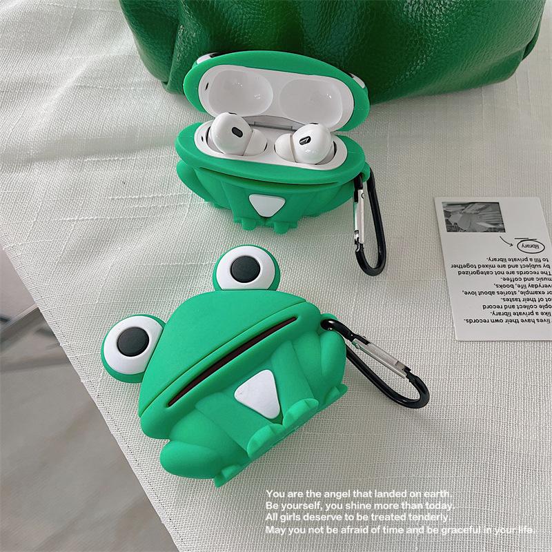 For Airpods Pro 2 Case,Cute 3D Frog Protective Earphone Silicone Cover For Airpods Pro Case/Airpods 3 Case/Airpods 1/2 Case