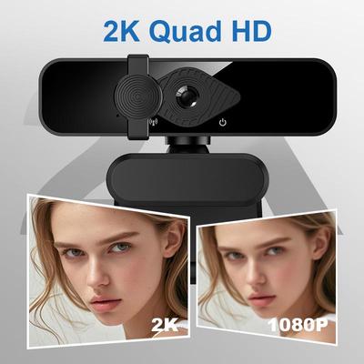 2K/4K USB Webcam with Microphone - Plug & Play HD Computer Camera