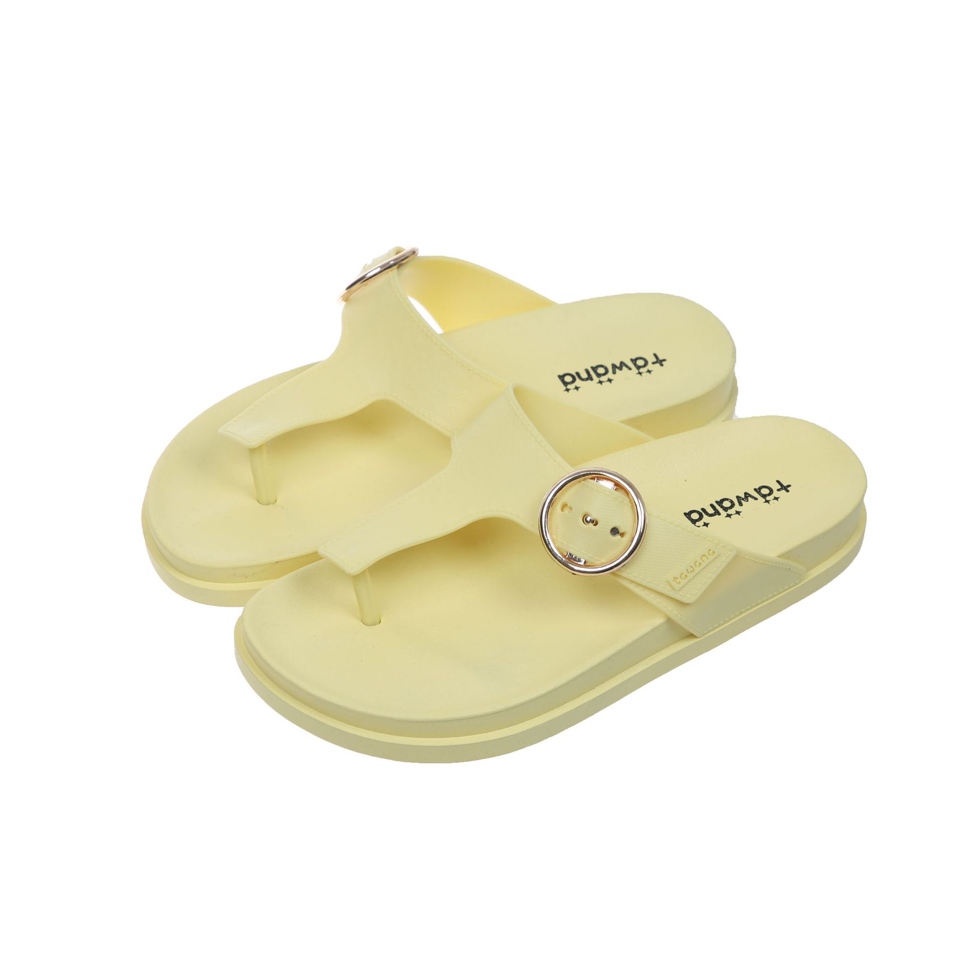 

Новые женские тапочки на пуговицах с плоской подошвой, модные удобные повседневные уличные тапочки, модные и модные, удобные 40-41 жёлтый