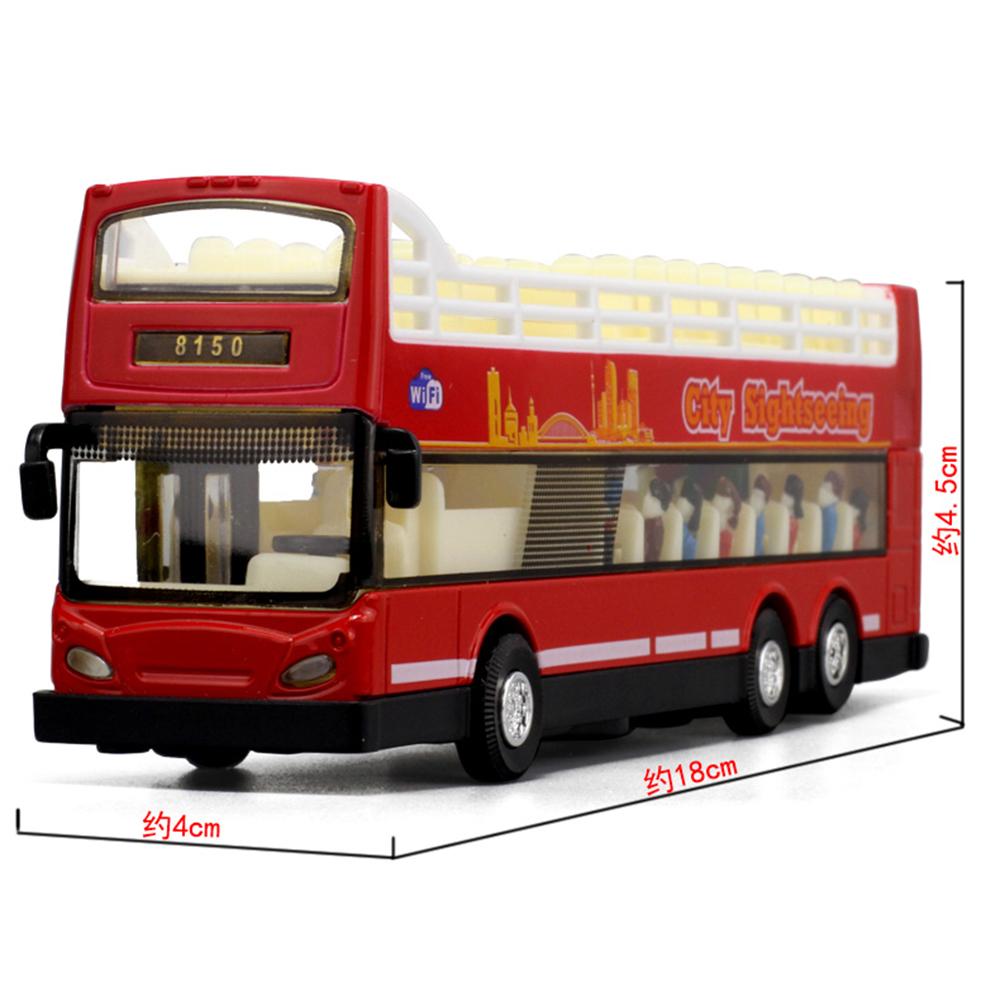 Autobuz din aliaj, autobuz cu două etaje, mașini muzicale cu sunet și lumină, jucării