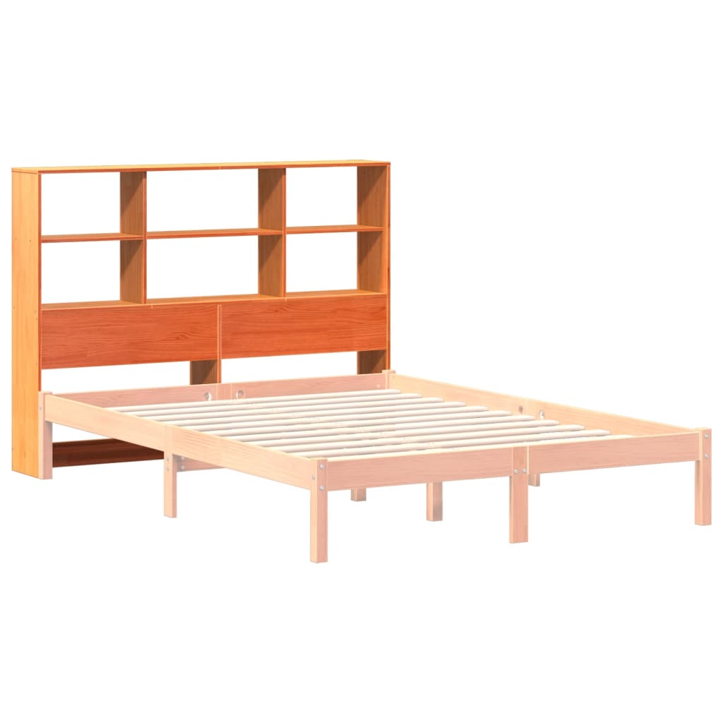Vidaxl Wezgłowie Do Łóżka, Z Półkami, Woskowy Brąz, 160 Cm, Sosnowe