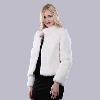 Winter Women Real Rabbit Fur Coat Natural Warm Rabbit Fur Jacket Lady Fashion 100% Genuine Real Rabbit Outerwear