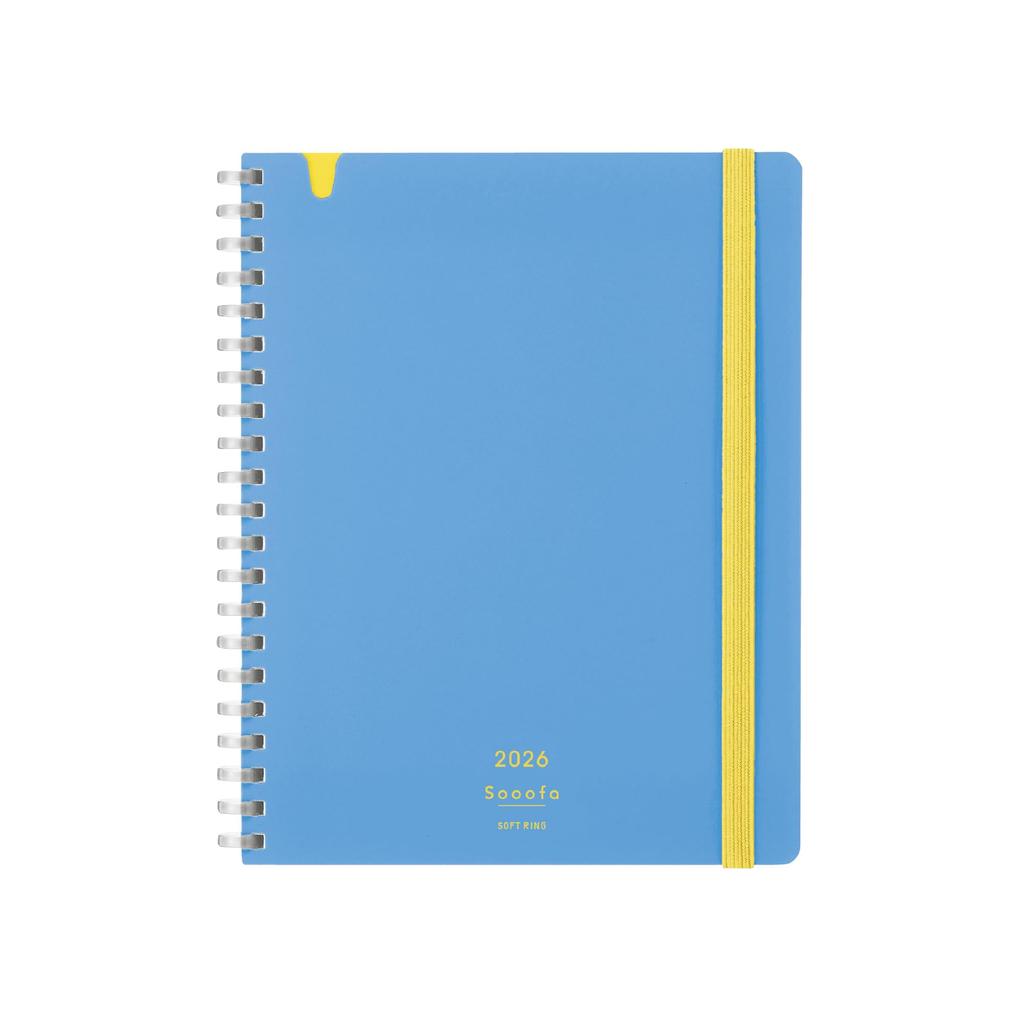 KOKUYO 2026 Sooofa Diary, Soft Ring, Monthly Block, B6 Variant, Light Blue, Ni-SSMNLB-B6-26, December 2025 Start