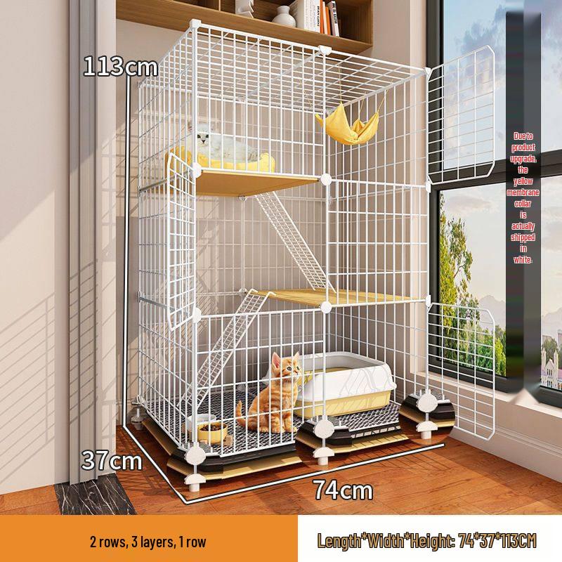 Indoor Cat Villa: Spacious Cage with Integrated Toilet and Bed