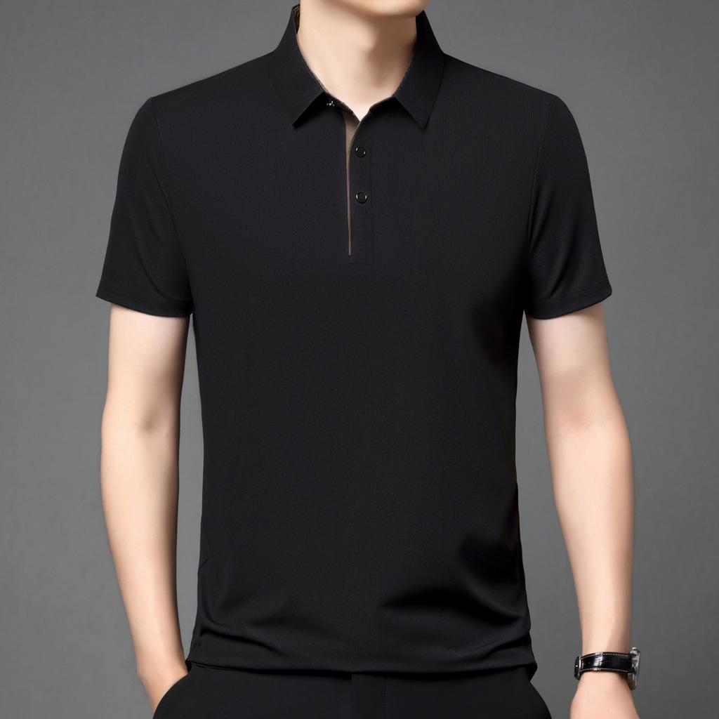Luxury Custom Summer New Fashion Men's Shortsleeved Business Comfortable Breathable Polo Shirt Best-selling Solid Color T-shirt