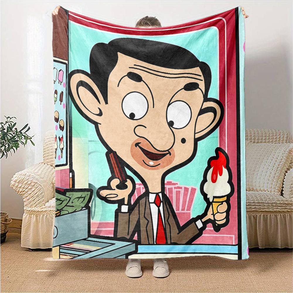 1pc Mr Bean1 Blanket, Gift, for Men and Women, Soft Blanket, Good for Sofa Bed Couch Travel, Lightweight Flannel Blanket