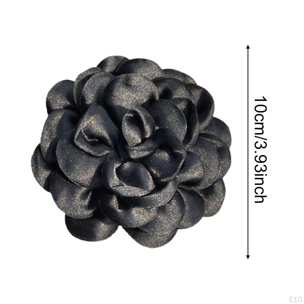 Broșă Floare Camelia pentru Femei, Clips Mare de Păr și Ac de Rever Accesorii Rochie