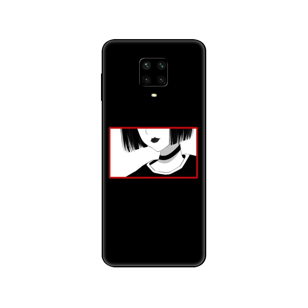 Black tpu Case For Xiaomi Redmi 7A 8 8A 9 9A 9C Case Redmi Note 8T 8 Pro T Note 9 9S 9 Pro Case Japanese Anime Aesthetic