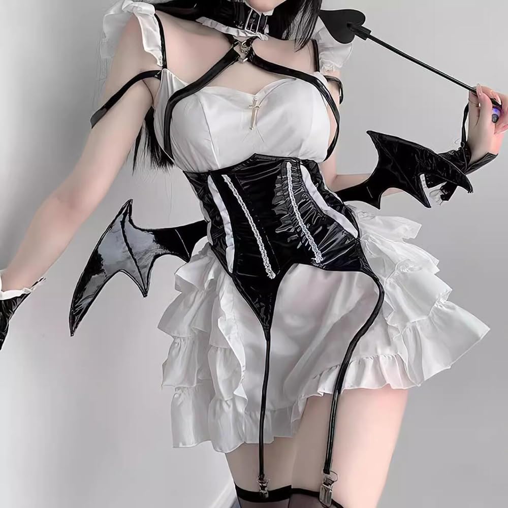 Maid Clothes Maid Sexy Cosplay Erotic Little Devil Extremely Naughty Lingerie Underwear Transparent Perforated Baby Doll Costume Devil Witch Vampire