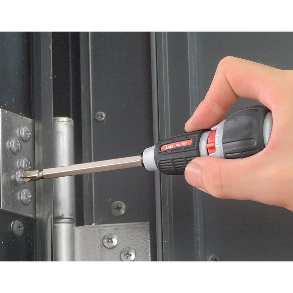 Anex Ratchet Driver Replaceable Quick Ball 72 No.397-D Plus Minus Replaceable Alligator Electrical Tool