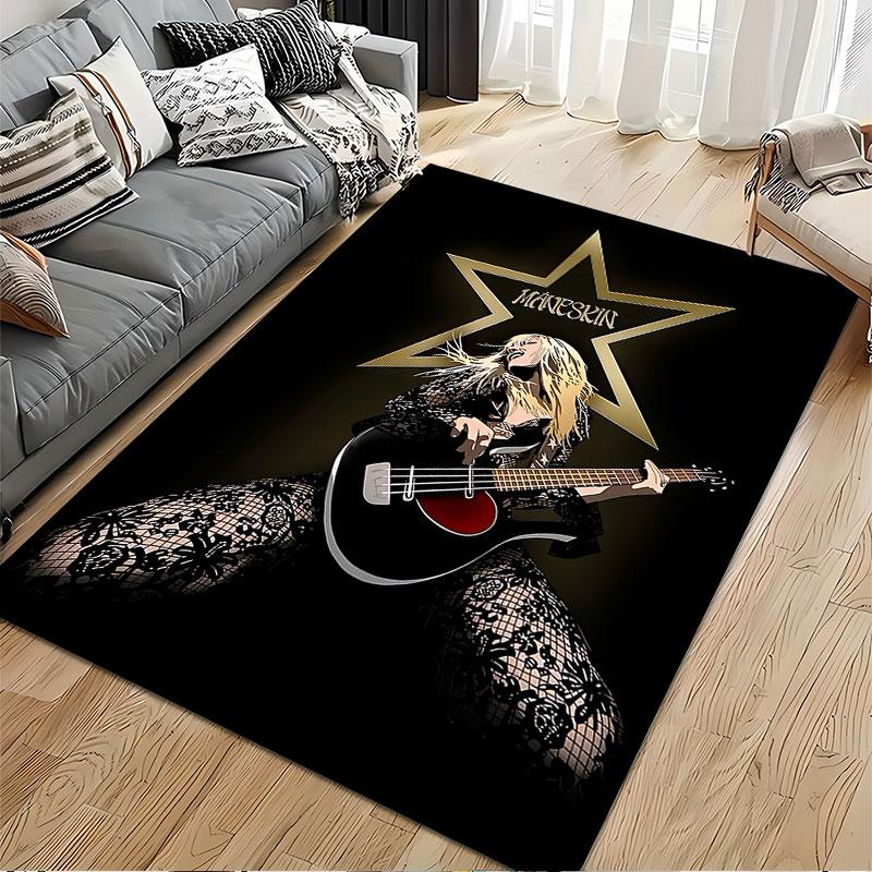 Rock Guitarist Star Carpet Suitable As a Non-slip Mat for the Living Room or Bedroom Sofa