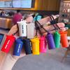 10 Colors Creative Imitation Sporty Bottle Keychains Black Metal Key Ring Cute Little Bottle Pendant