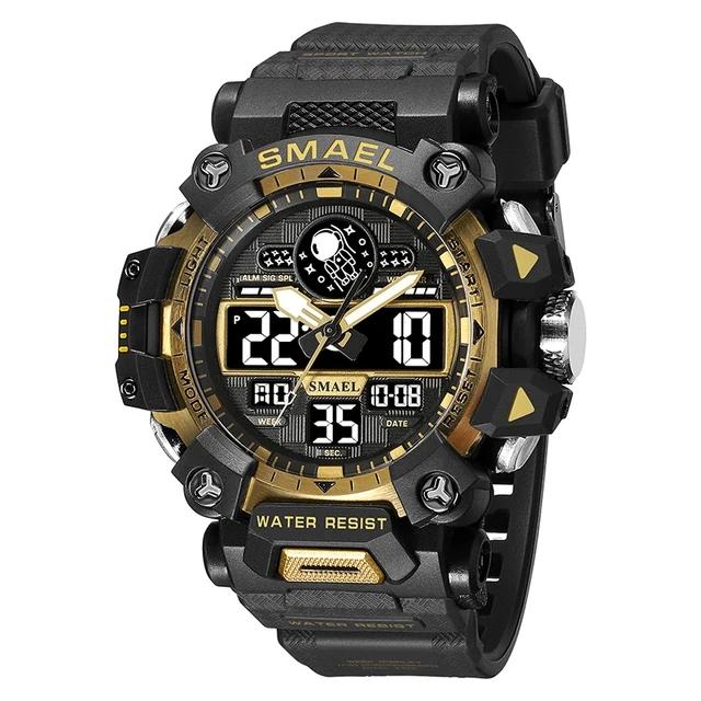 Smael 8078 Luxury Fashion Digital Trend Design Sports Acrylic Stop Wristwatches for Men Watch Clock Alarm Stopwatch Luminous Smael 8078