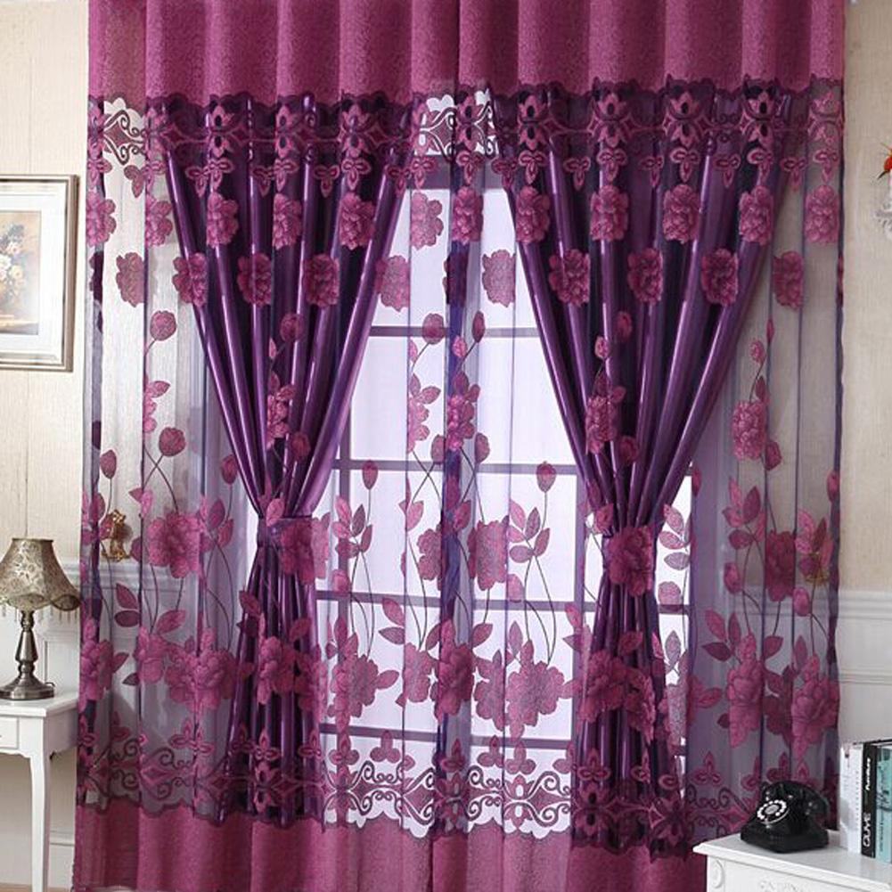 Full Shading Window Tulle Simple Modern Tulle Sheer Curtain European Style Sheer Curtain Tear Resistance for Living Room