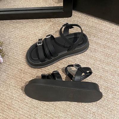 2025 Spring and Summer New Sandals Women's Summer Wear Fashion Word Belt Casual Beach Shoes Platform Women's Shoes Sandals