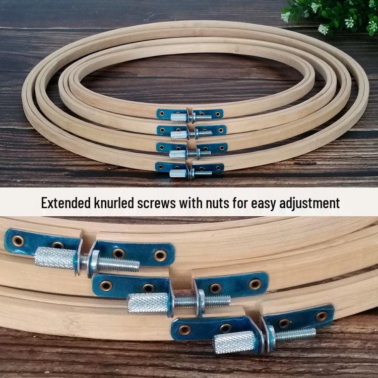 Bamboo-Style Adjustable Mini Embroidery Hoop - Handmade Cross Stitch & Weaving Frame