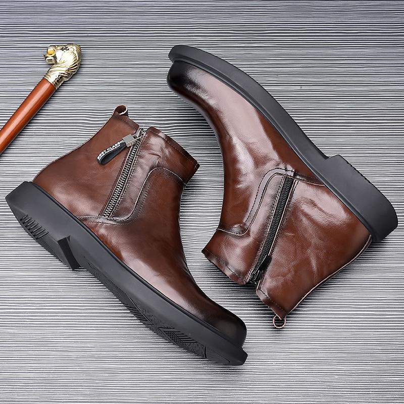 Boots men's British style workwear boots spring leather shoes high top men's shoes Chelsea boots versatile breathable men's boot