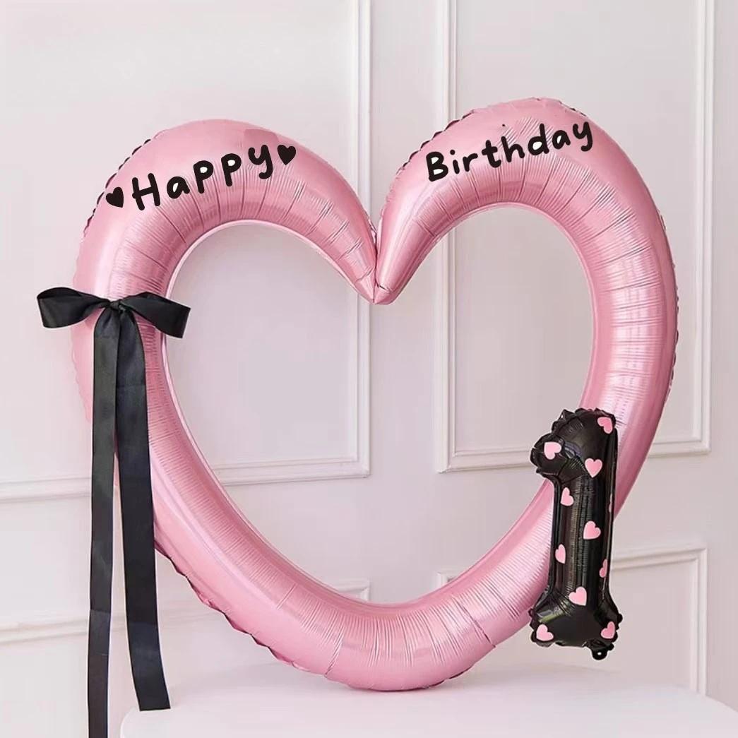 

Hollow Out Love Heart Balloon Birthday Party Decoration Cute Love Ballons Baby Shower Wedding Party Gifts Party Balloon Ornament 40inch