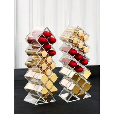 1pc Lipstick Storage Box, Makeup Organizer, 16-Slot Lipstick Tower Holder, Perfume Rack Storage Box