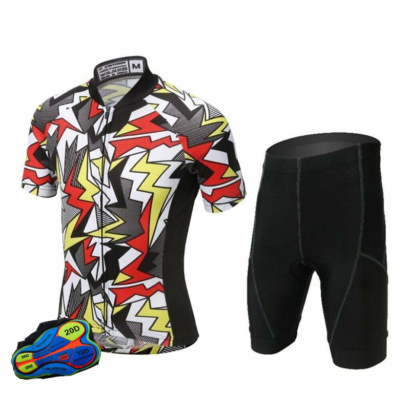 2026 Best Seller Summer Short Sleeve Cycling Suit Men's Top and Bottom Bib Shorts Kit Bike Jersey Set Cycling Clothing with Pocket