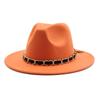 British Jazz Hat Men'S And Women'S Wool Hat Simple Felt Big Eave Hat Tide Flat Edge Hat
