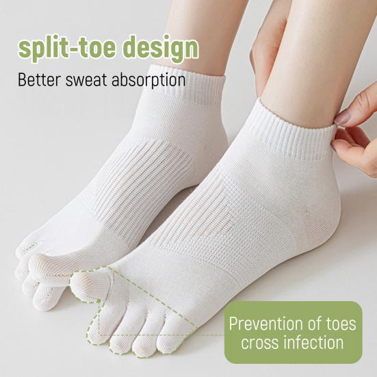 

1 Pair Cotton Five Finger Short Socks Women Girl Breathable Sweat-Absorbent Split Toe Socks Casual Pilates Yoga Gym Fitness зелений