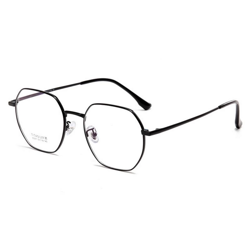 Polyhedron Titanium Alloy Pure Titanium Leg Eyeglass Frame For Myopia Prescription Glasses Customizable Prescription Available