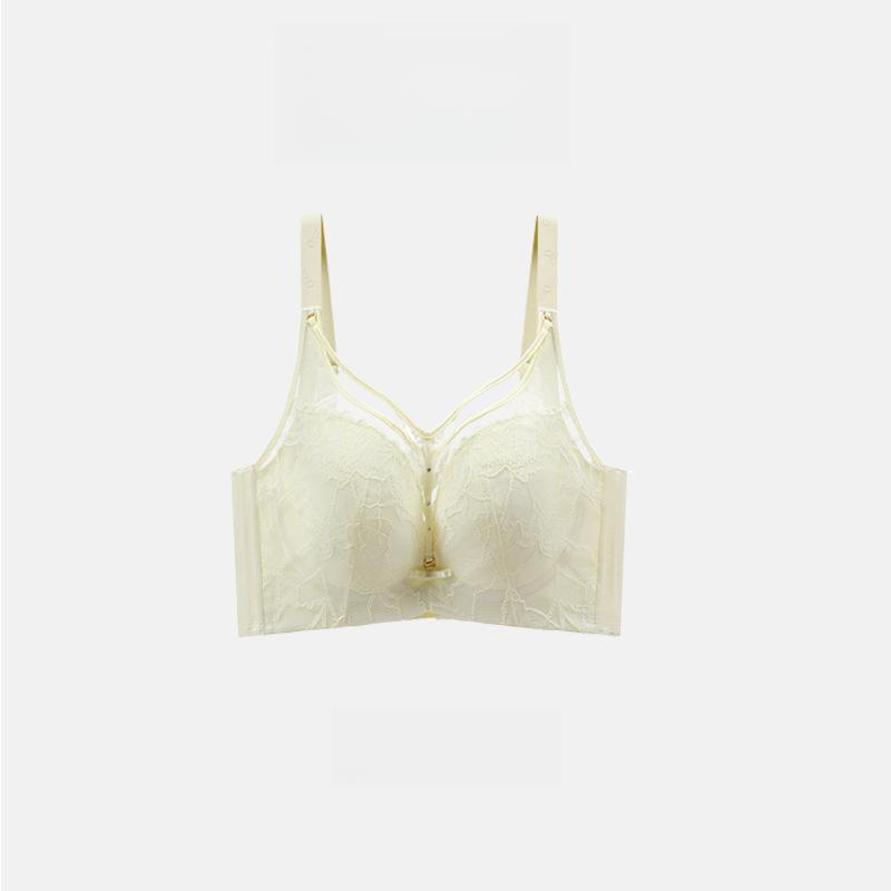 Thin Bra Women's Strapless Full Cup Soft Steel Ring Bra Adjustable Plus Size Bra Gathered and Gathered Accessory Bra
