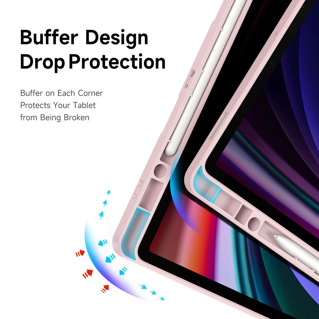 For Samsung Galaxy Tab S10 FE+ Case DUX DUCIS Magi Series Detachable Origami Stand Leather+PC+TPU Clear Back Cover