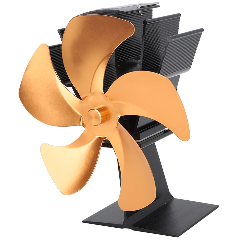 5 Blade Heat Powered Stove Fan Fireplace Fans Self Generating Thermal Fan for Wood Log Burner